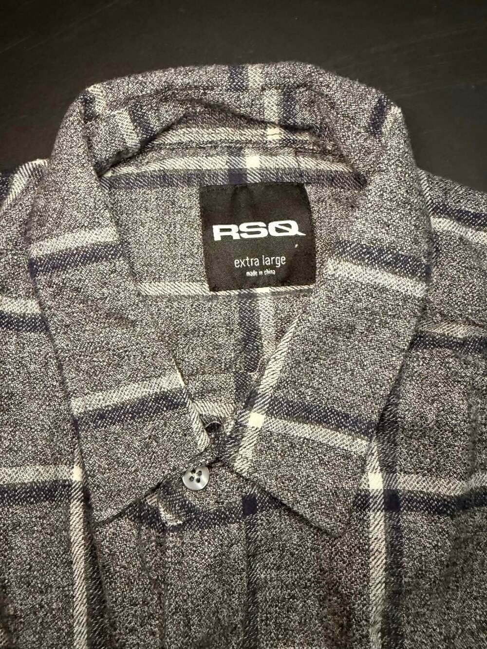 RSQ Men's Gray Plaid Flannel Button Down Shirt Size Extra Large
